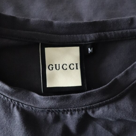 The North Face x Gucci M Grey Embroidered Collab Floral Cropped T-Shirt Crew Top - Picture 9 of 9